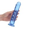 Żelowy realistyczny penis dildo z przyssawką bez jąder niebieski 20cm